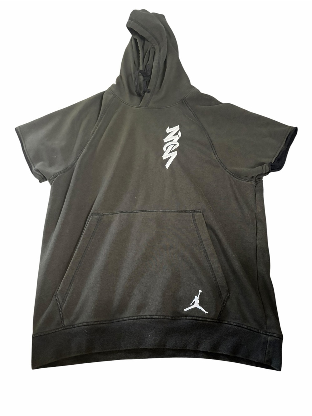 Zion Jordan L green short sleeve hoodie